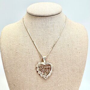 VTG Sterling Silver 925 Someone Special Heart Pendant Necklace Size 17.5" Length